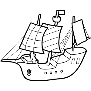 navio pirata para colorir