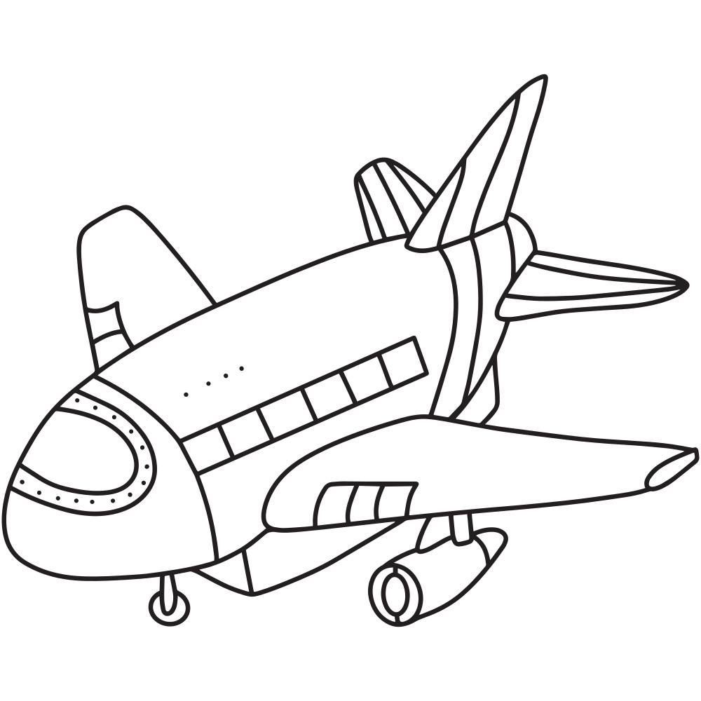 Plane Coloring Pages - Printable - Kids Drawing Hub