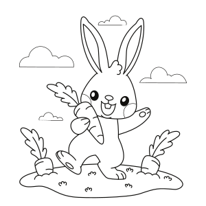 Rabbit carrying carrot