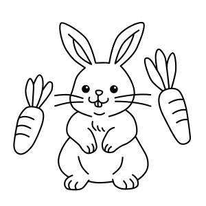 Rabbit with 2 carrots