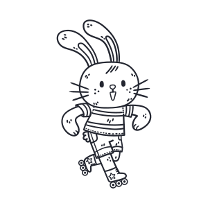 Bunny with roller skates