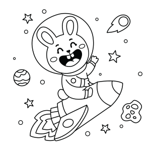 Rabbit in the space