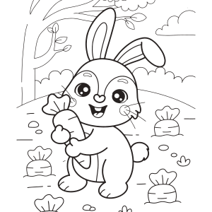 Bunny in the carrot farm