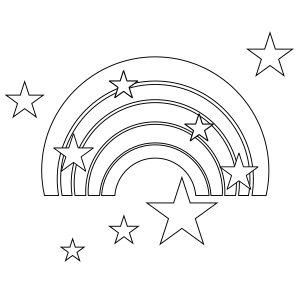 Arc-en-ciel derrière les étoiles