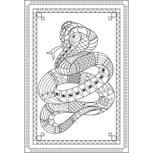 Mandala de serpiente para colorear