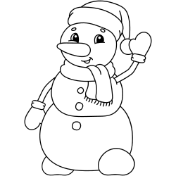 Snowman waving hand