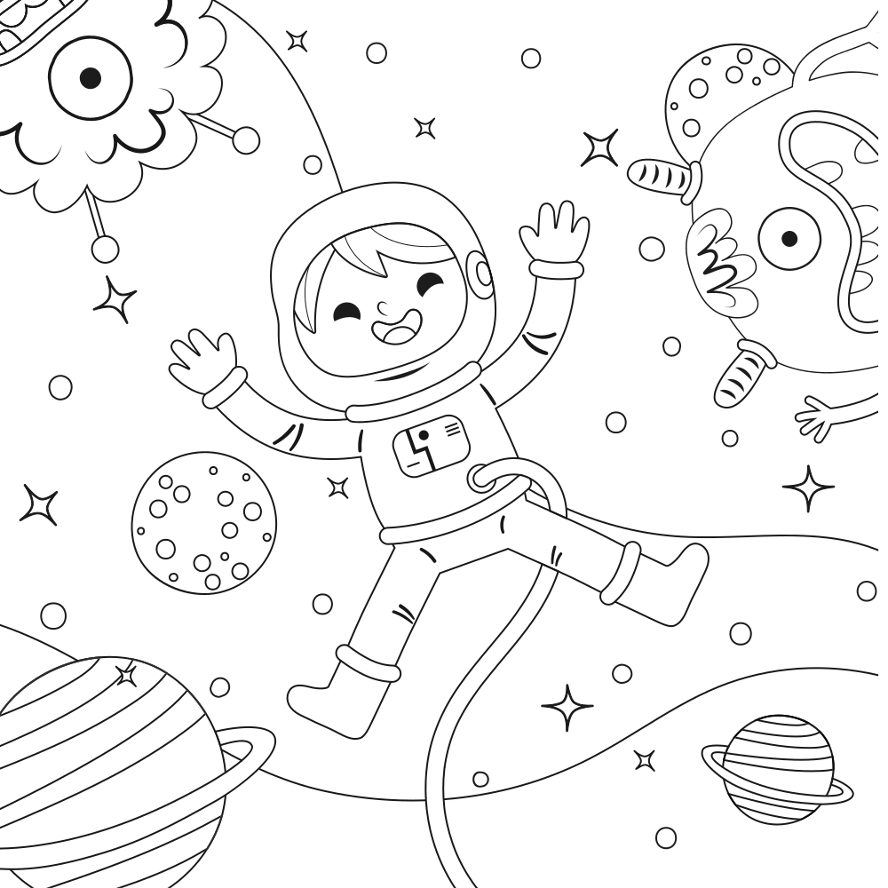 Space Coloring Pages - Printable - Kids Drawing Hub