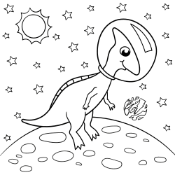 Dinosaur space coloring pages