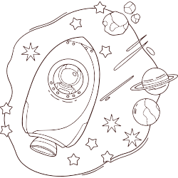 Rocket coloring page