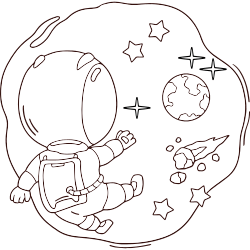 Space coloring pages realistic