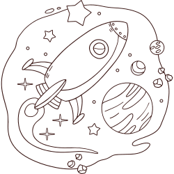 Space coloring pages preschool