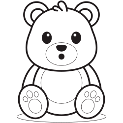 teddy bear coloring pages holding a present