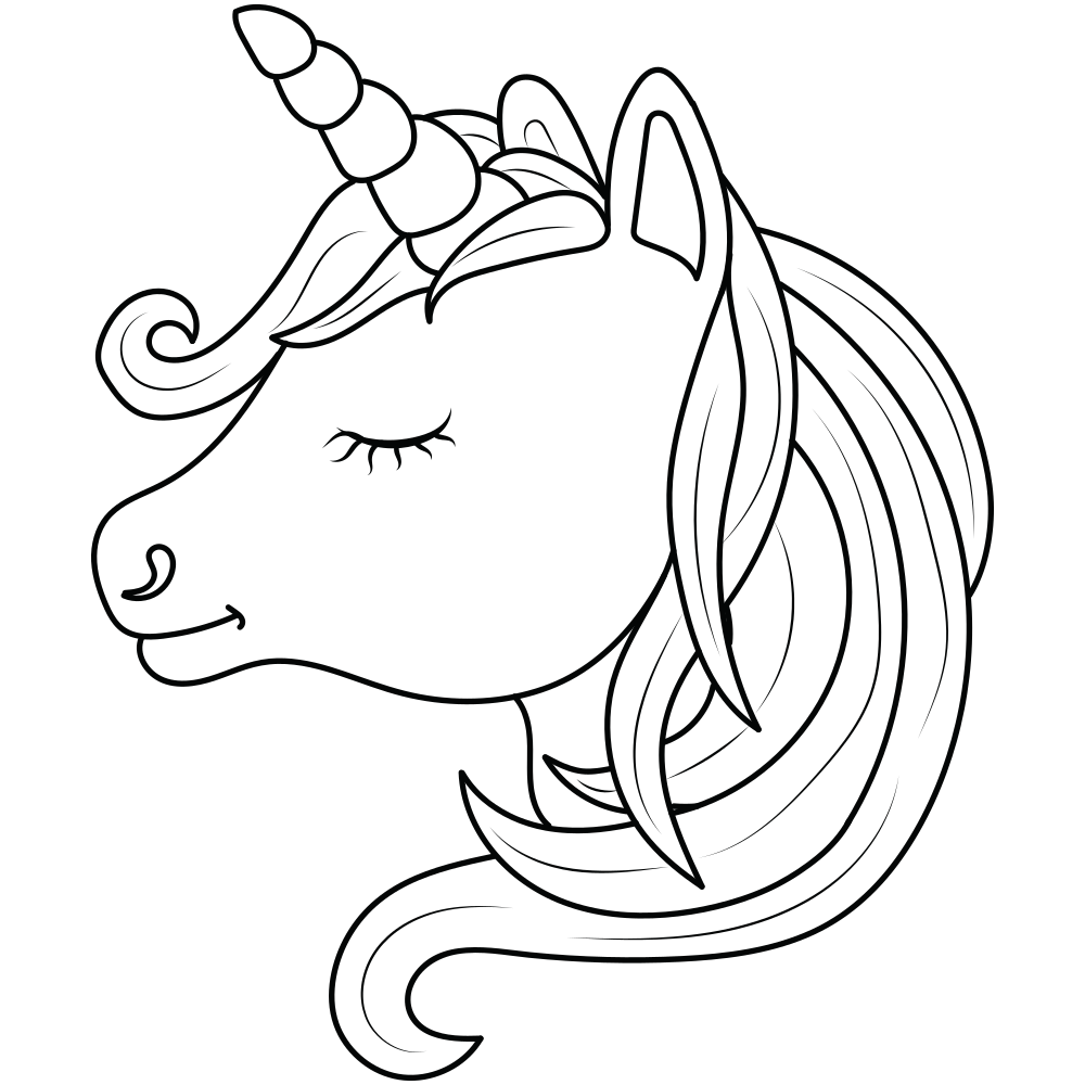 Unicorn Head Coloring Pages Printable Kids Drawing Hub