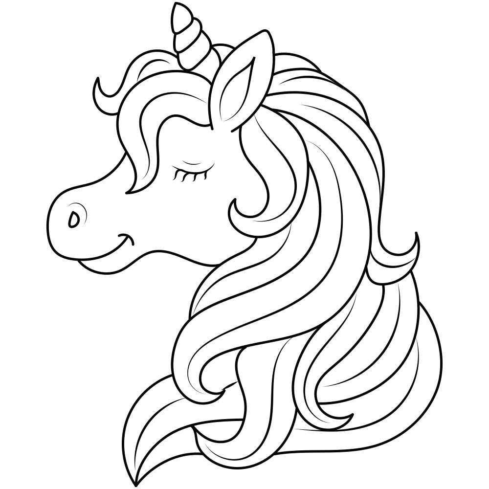 Unicorn Head Coloring Pages Printable Kids Drawing Hub