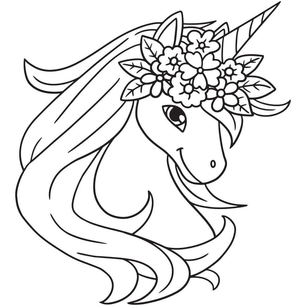Unicorn Head Coloring Pages Printable Kids Drawing Hub