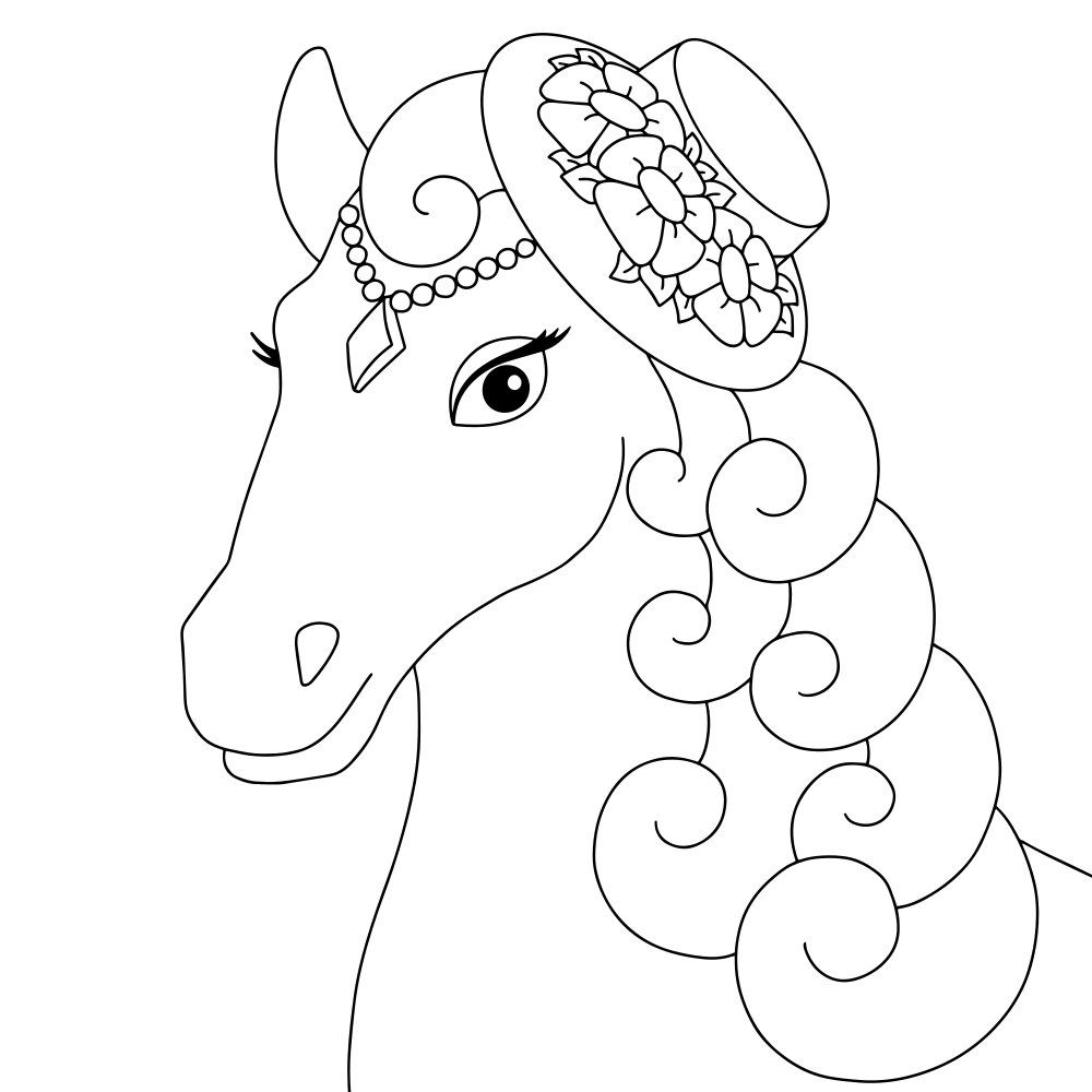 Unicorn Head Coloring Pages - Printable - Kids Drawing Hub