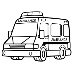 Desenho de ambulância para colorir