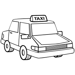 Dibujo de taxi para colorear