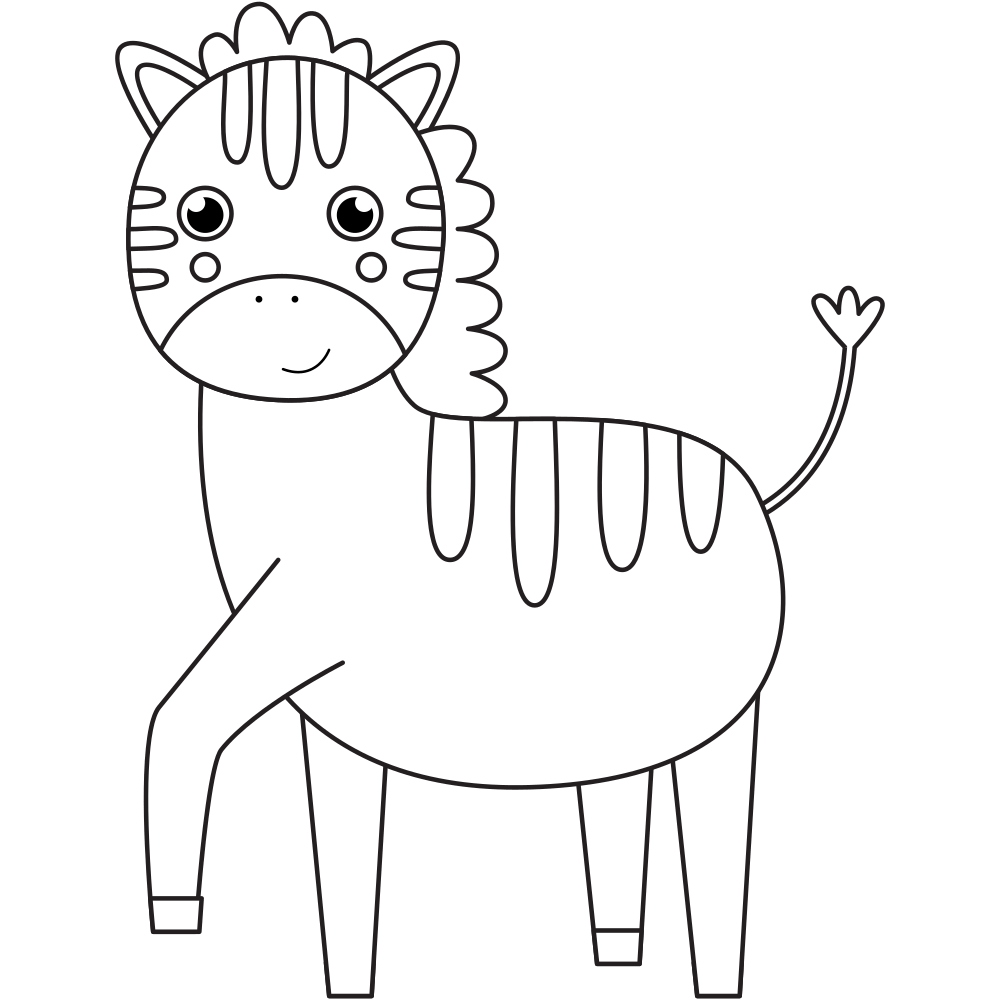 Zebra Coloring Pages - Printable - Kids Drawing Hub