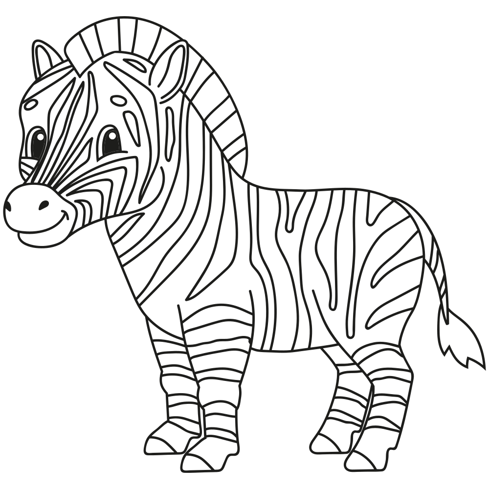 Zebra Coloring Pages - Printable - Kids Drawing Hub